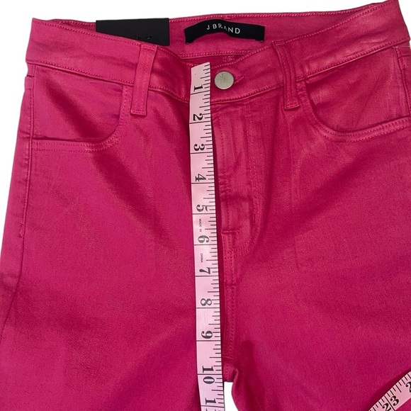 J Brand Alana High Rise Cropped Coated Dizzy Pink Jeans Size 26 NWT - Picture 8 of 17